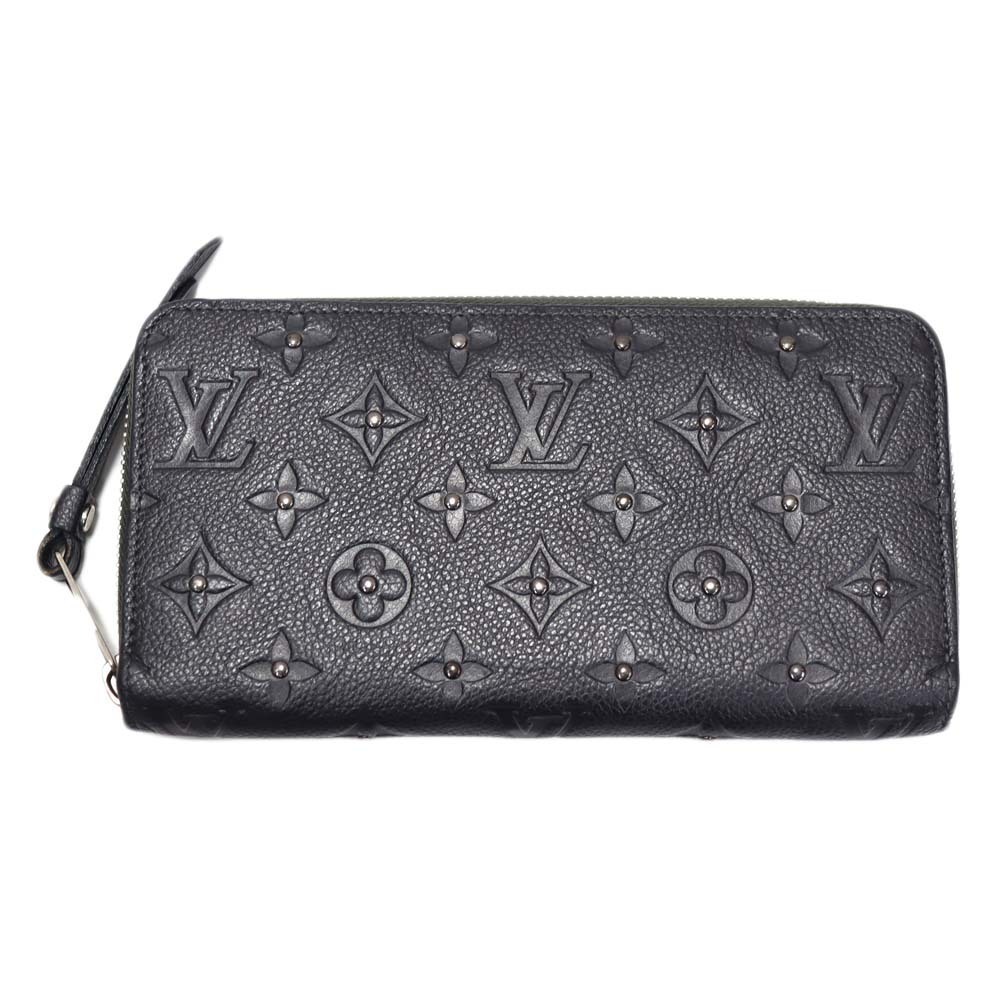 Louis Vuitton Zippy Wallet Long Monogram Empreinte Platine Leather Black Gray